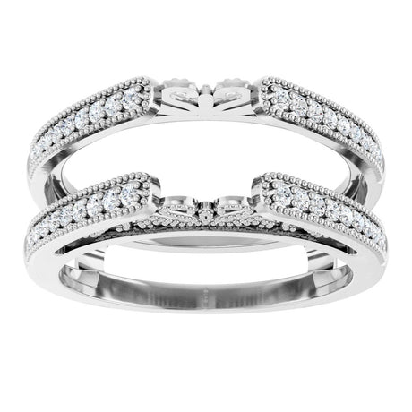 14K White Gold 1/4 CTW Natural Diamond Ring Guard