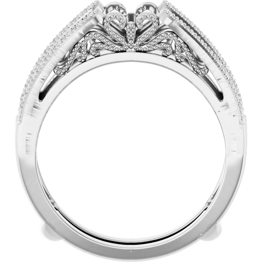 14K White Gold 1/4 CTW Natural Diamond Ring Guard