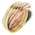 14K White/Yellow/Rose Gold Six-Piece Rolling Band Size 5.5