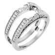 14K White Gold 1/4 CTW Natural Diamond Ring Guard