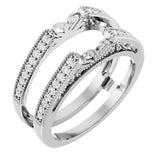 14K White Gold 1/4 CTW Natural Diamond Ring Guard