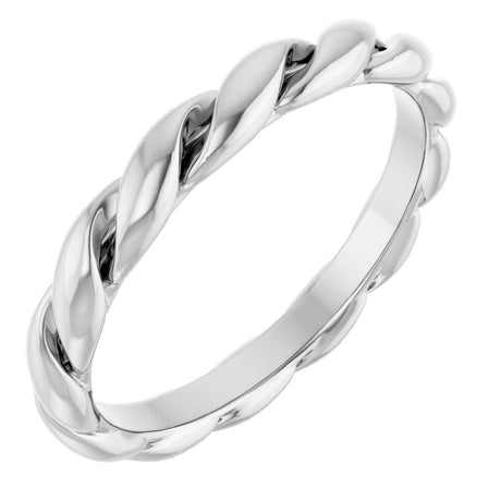 14K White Gold 2.8 mm Rope Band Size 7