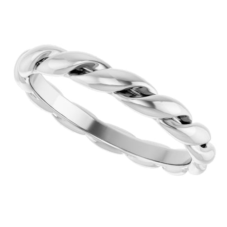 14K White Gold 2.8 mm Rope Band Size 7