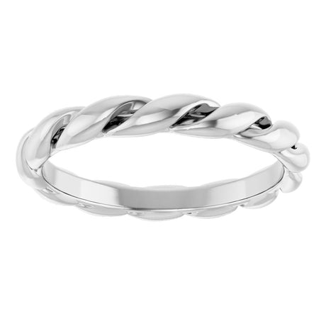 14K White 2.8 mm Twisted Band Size 7