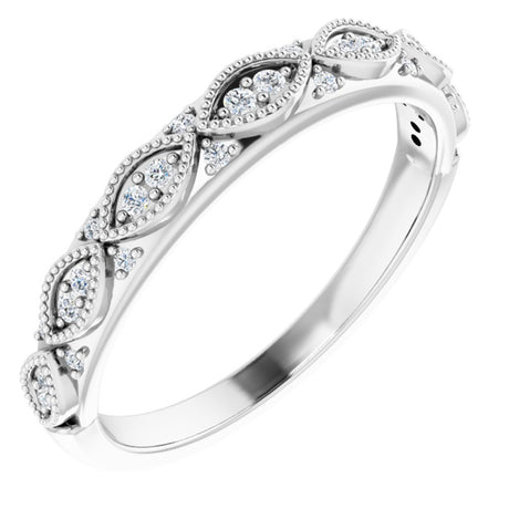 14K White 1/8 CTW Natural Diamond Anniversary Band