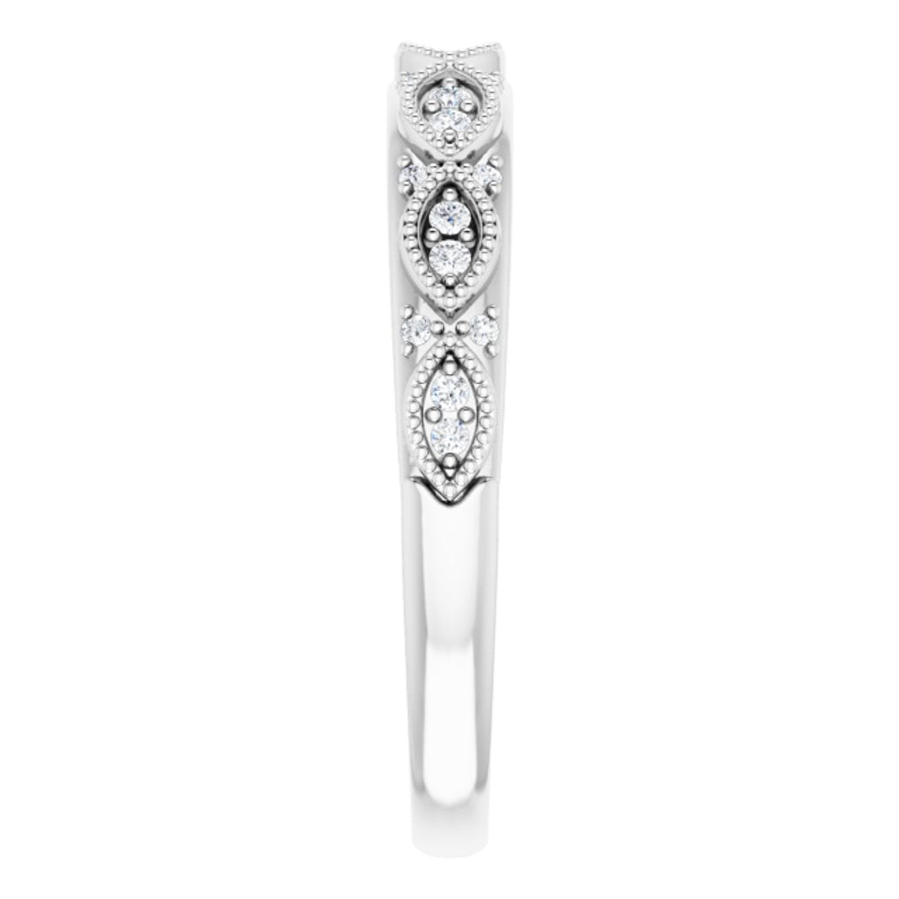 14K White 1/8 CTW Natural Diamond Anniversary Band