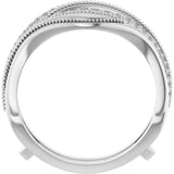 14K White Gold 1/6 CTW Natural Diamond Ring Guard