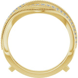 14K Yellow Gold 1/6 CTW Natural Diamond Ring Guard