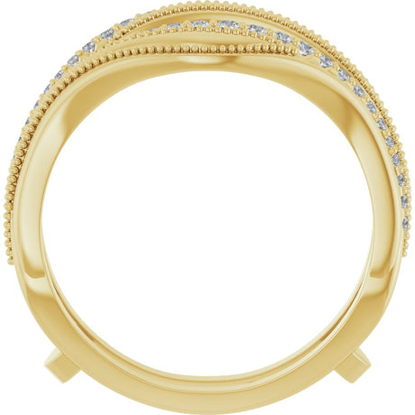 14K Yellow Gold 1/6 CTW Natural Diamond Ring Guard