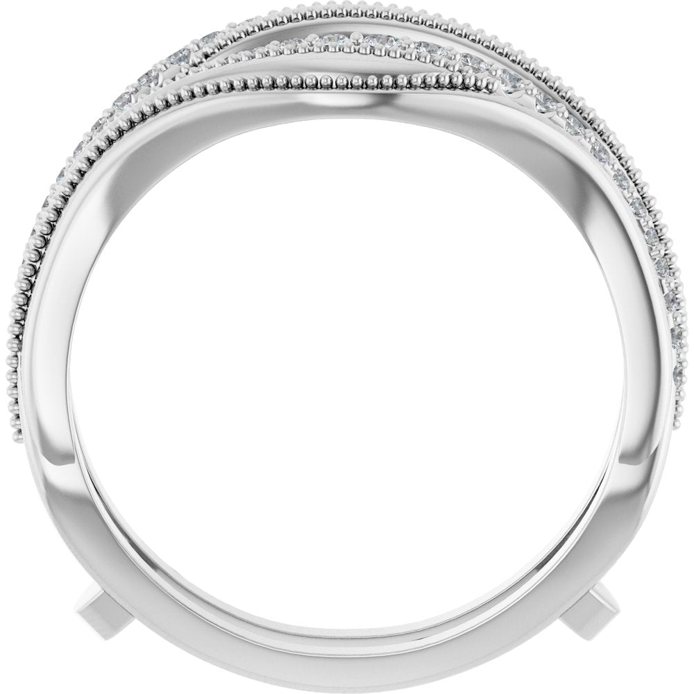 14K White 1/6 CTW Natural Diamond Ring Guard