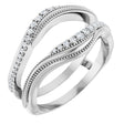 14K White Gold 1/6 CTW Natural Diamond Ring Guard