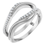14K White Gold 1/6 CTW Natural Diamond Ring Guard