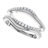 14K White Gold 1/6 CTW Natural Diamond Ring Guard