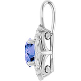14K White Gold Natural Tanzanite & .01 CTW Natural Diamond Pendant