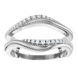 14K White Gold 1/6 CTW Natural Diamond Ring Guard