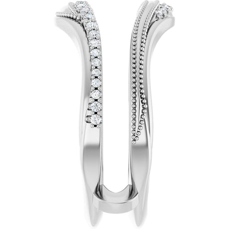 14K White Gold 1/6 CTW Natural Diamond Ring Guard