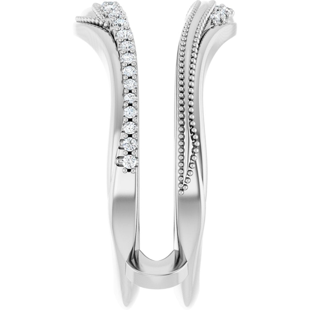 14K White Gold 1/6 CTW Natural Diamond Ring Guard