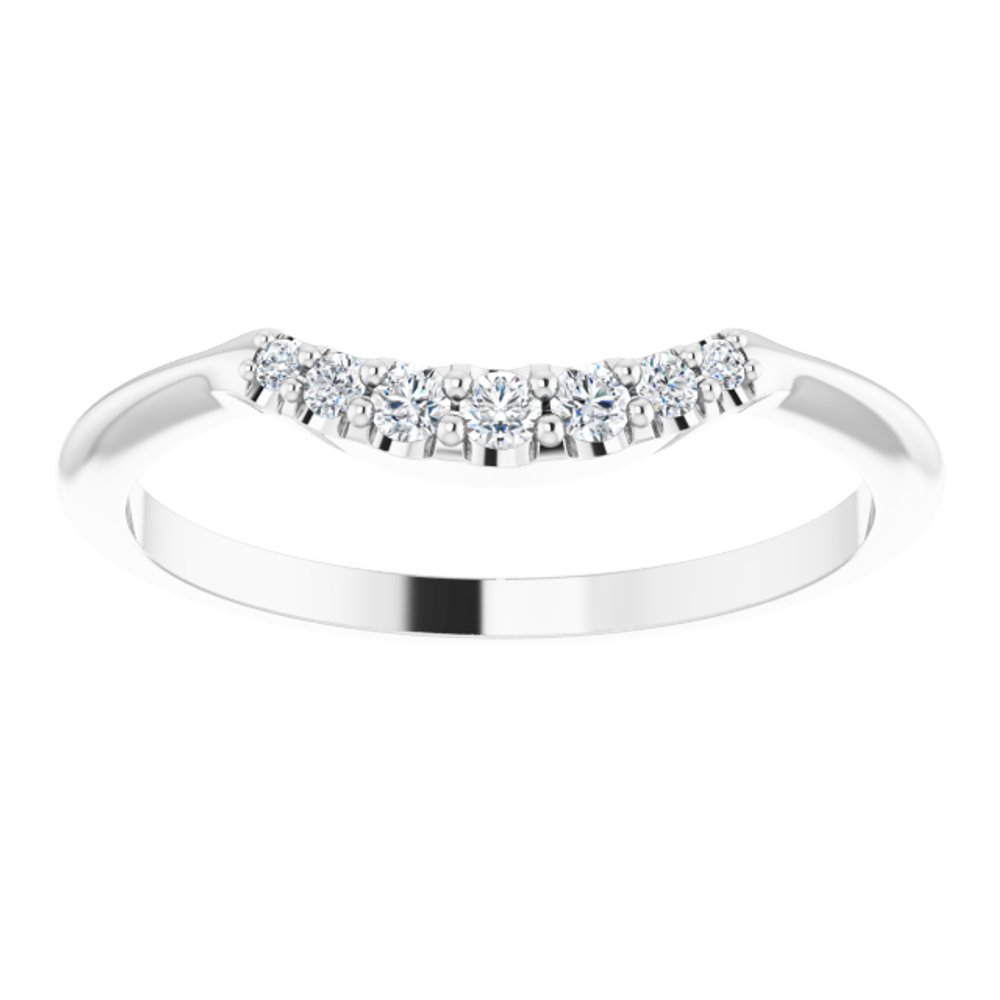 14K White 1/8 CTW Natural Diamond Contour Band