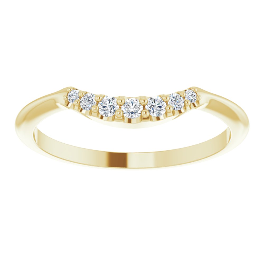 14K Yellow 1/8 CTW Natural Diamond Contour Band