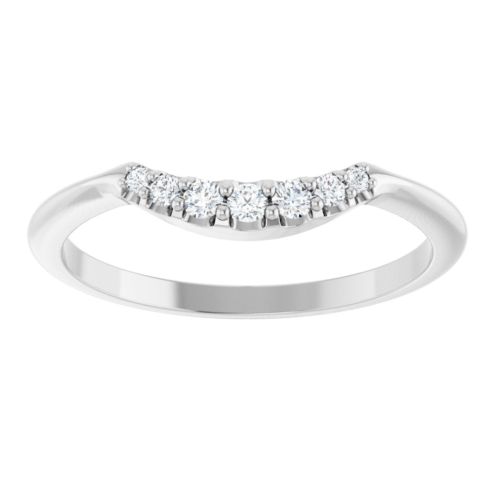 14K White 1/8 CTW Natural Diamond Contour Band