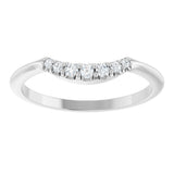 14K White 1/8 CTW Natural Diamond Contour Band