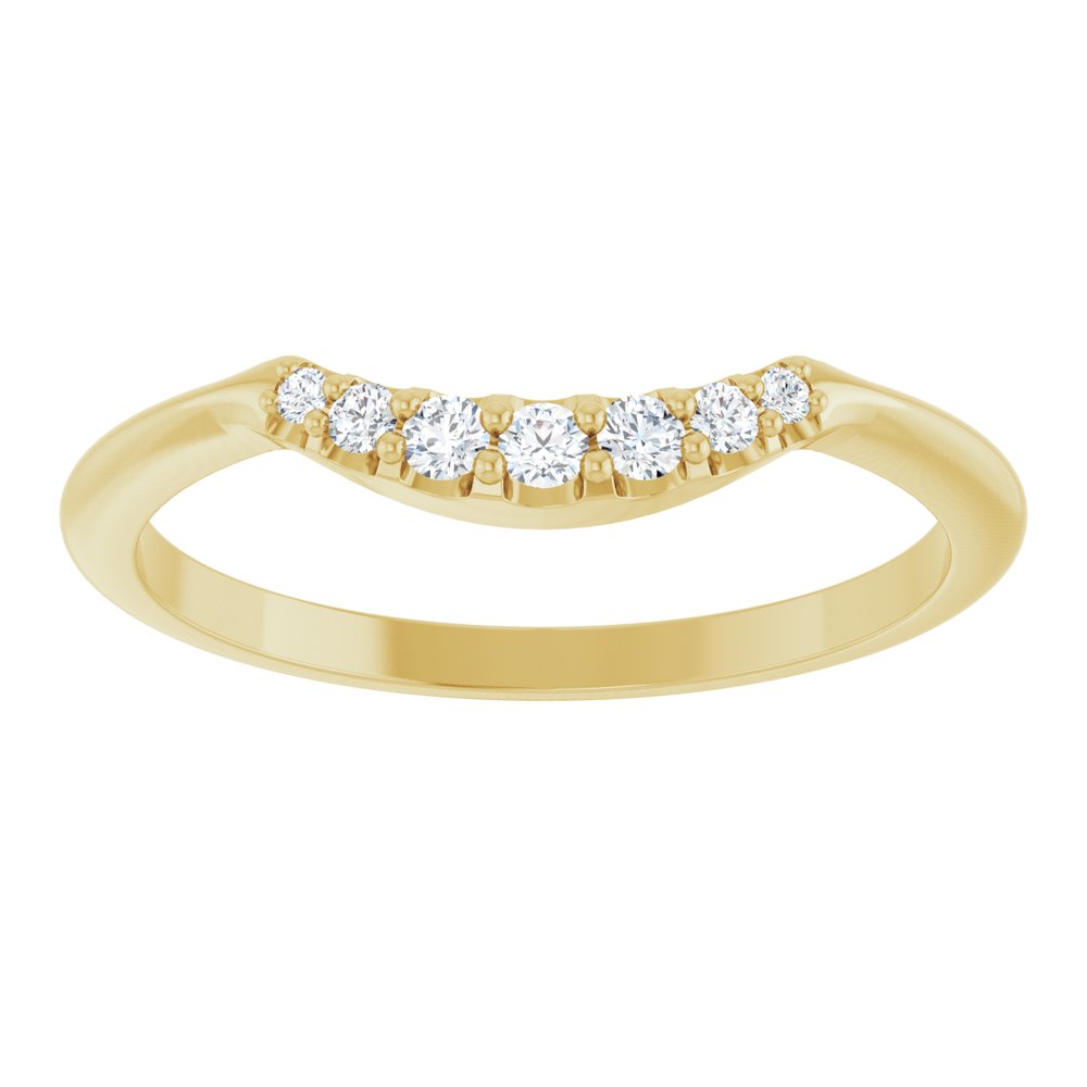 14K Yellow 1/8 CTW Natural Diamond Contour Band