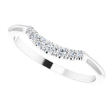 14K White 1/8 CTW Natural Diamond Contour Band