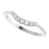 14K White 1/8 CTW Natural Diamond Contour Band