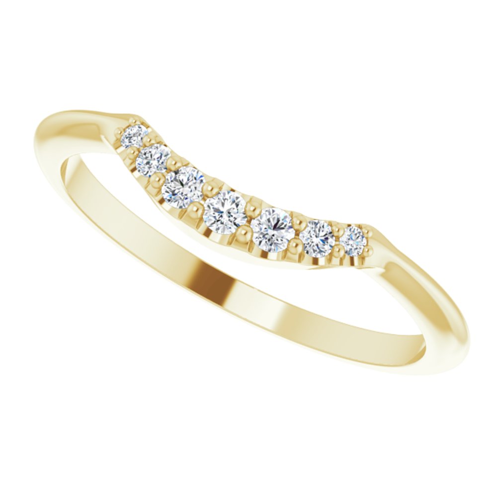 14K Yellow 1/8 CTW Natural Diamond Contour Band