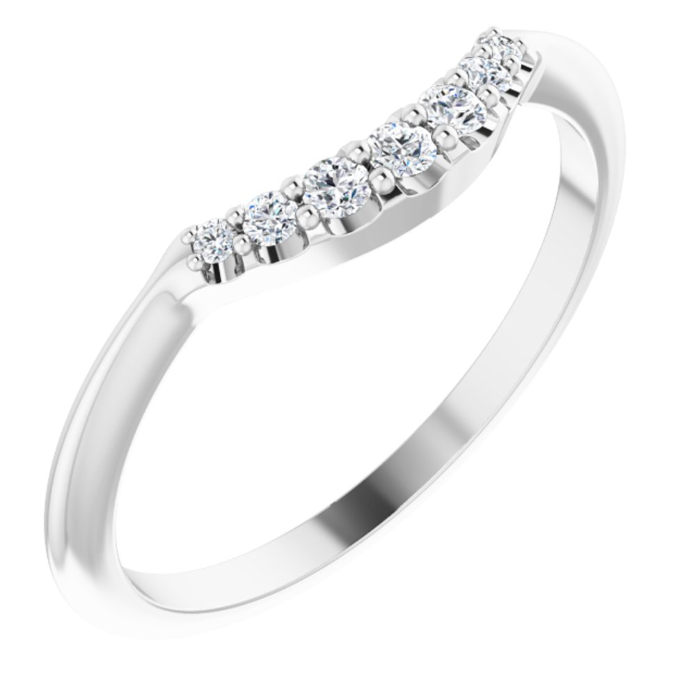 14K White 1/8 CTW Natural Diamond Contour Band