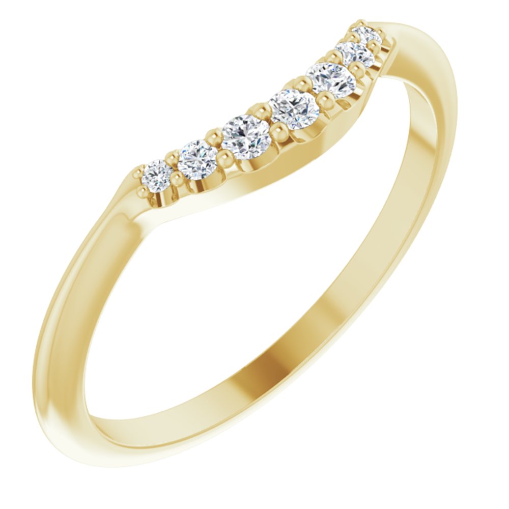 14K Yellow 1/8 CTW Natural Diamond Contour Band