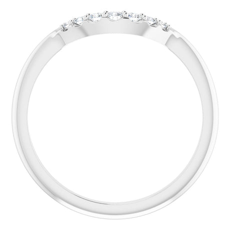 14K White 1/8 CTW Natural Diamond Contour Band