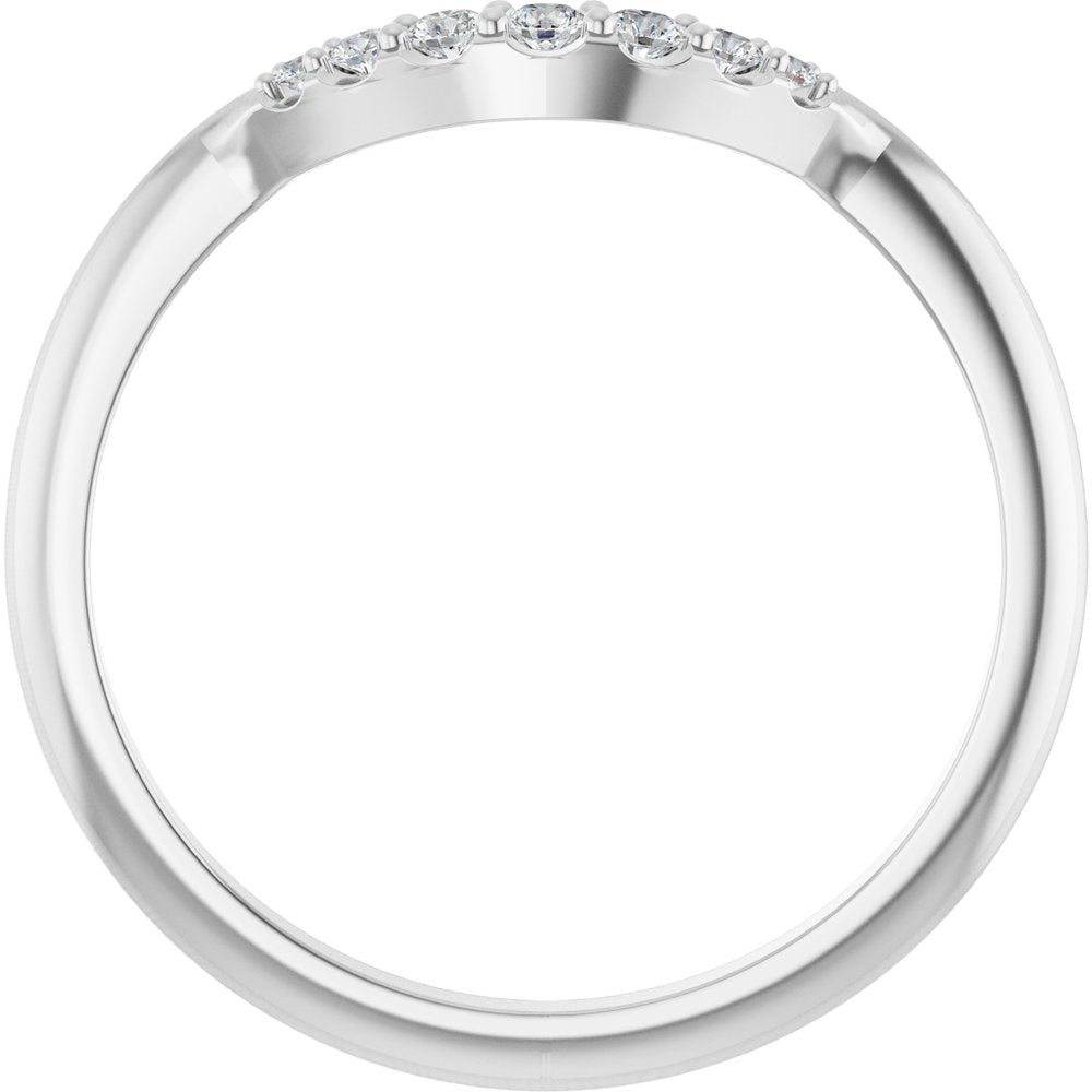 14K White 1/8 CTW Natural Diamond Contour Band