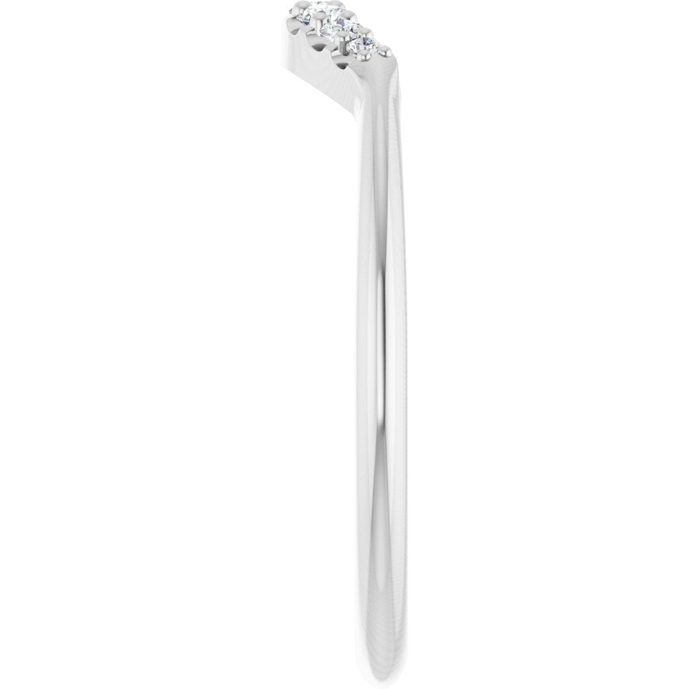 14K White 1/8 CTW Natural Diamond Contour Band
