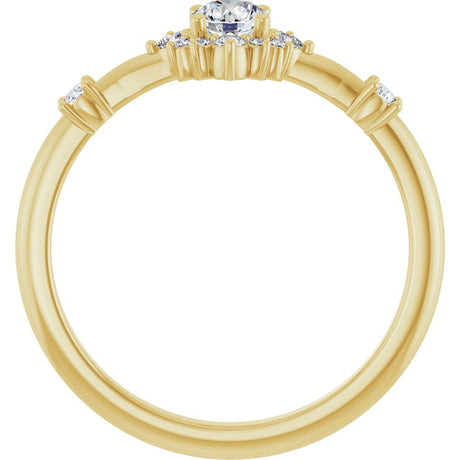 14K Yellow Gold 3/8 CTW Lab-Grown Diamond Halo-Style Ring
