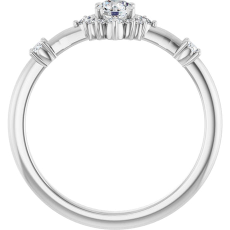14K White Gold 3/8 CTW Lab-Grown Diamond Halo-Style Ring