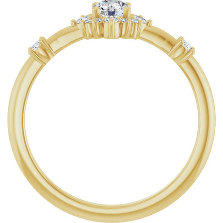 14K Yellow Gold 3/8 CTW Lab-Grown Diamond Halo-Style Ring