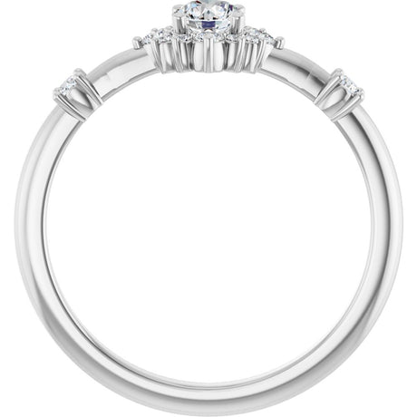 14K White Gold 3/8 CTW Lab-Grown Diamond Halo-Style Ring