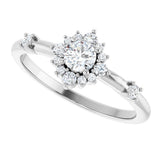 14K White Gold 3/8 CTW Lab-Grown Diamond Halo-Style Ring