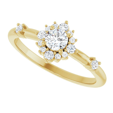 14K Yellow Gold 3/8 CTW Lab-Grown Diamond Halo-Style Ring