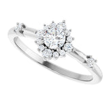 14K White Gold 3/8 CTW Lab-Grown Diamond Halo-Style Ring