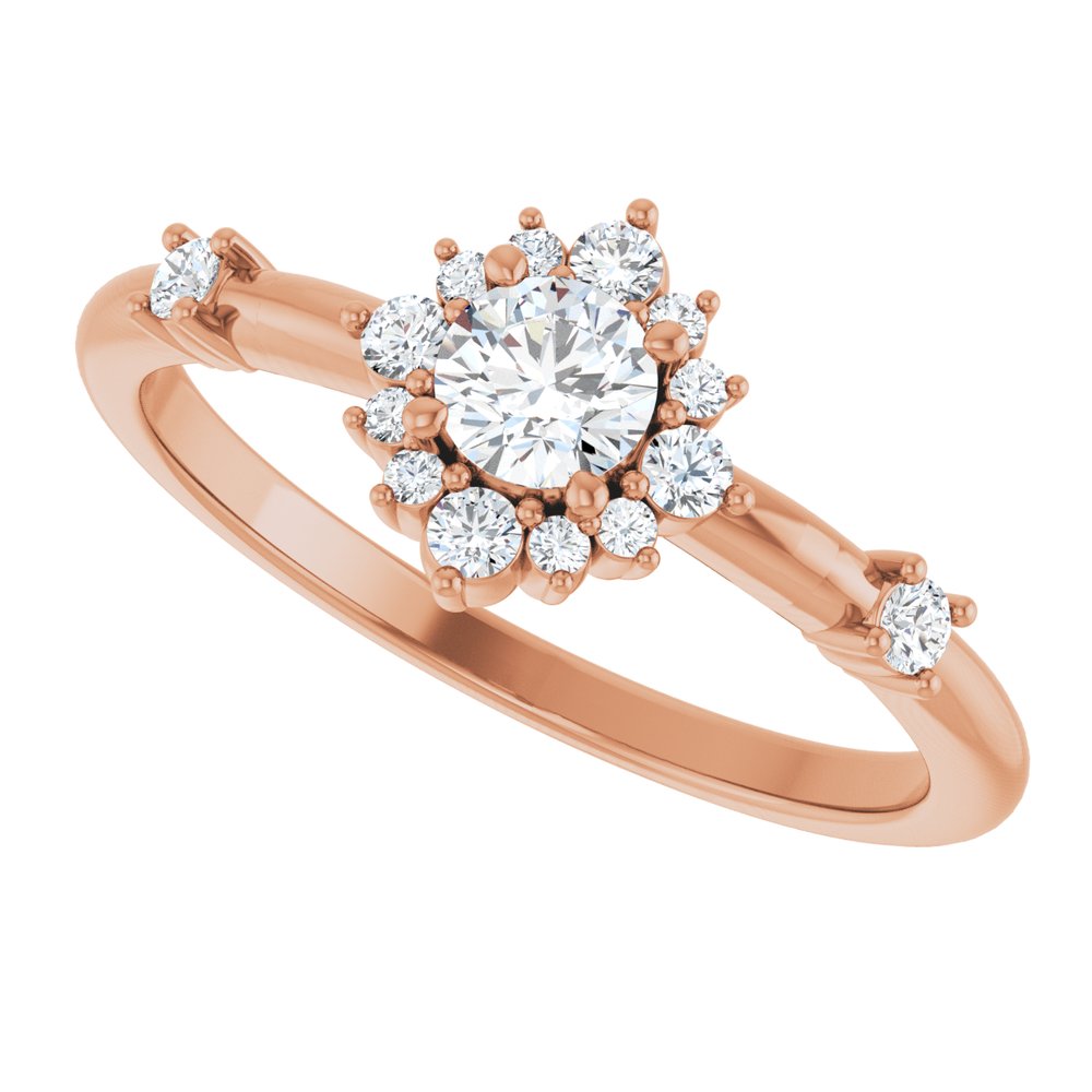14K Rose Gold 3/8 CTW Natural Diamond Ring