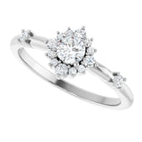 14K White 3/8 CTW Natural Diamond Ring