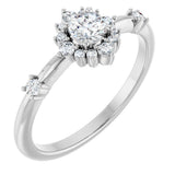 14K White Gold 3/8 CTW Lab-Grown Diamond Halo-Style Ring