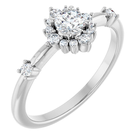 14K White Gold 3/8 CTW Lab-Grown Diamond Halo-Style Ring