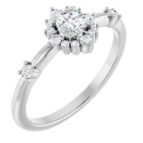 14K White Gold 3/8 CTW Lab-Grown Diamond Halo-Style Ring