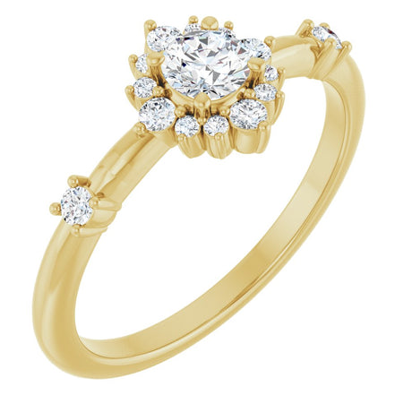 14K Yellow Gold 3/8 CTW Lab-Grown Diamond Halo-Style Ring