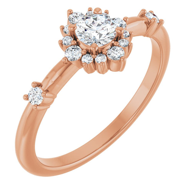 14K Rose Gold 3/8 CTW Natural Diamond Ring