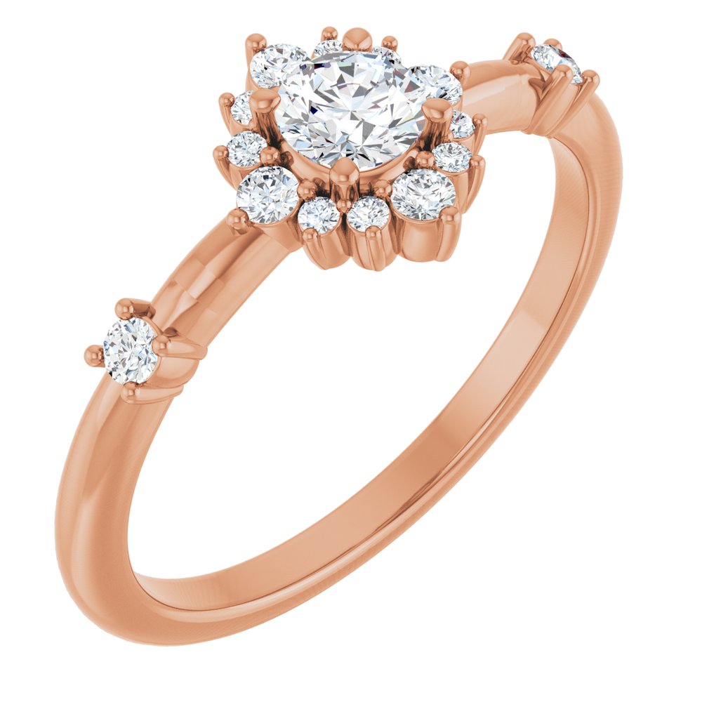 14K Rose Gold 3/8 CTW Natural Diamond Ring