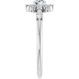 14K White Gold 3/8 CTW Lab-Grown Diamond Halo-Style Ring